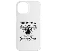 Custodia per iPhone 14 Oggi sono un'oca Grumpy Goose Gym Pun Weightlifting