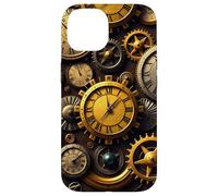 Custodia per iPhone 14 Orologio vintage Steampunk Timepiece design meccanico