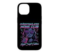Custodia per iPhone 14 Overstimulated Moms Club Retro Night Shift Edition Mama