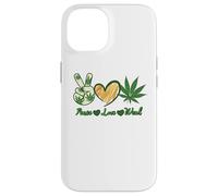 Custodia per iPhone 14 Pace Amore Erba Marijuana Cannabis Retro Vintage