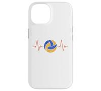 Custodia per iPhone 14 Pallavolo Battito cardiaco - Palla ECG Pulse Distressed Design