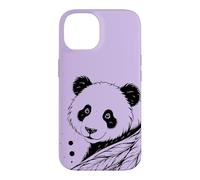 Custodia per iPhone 14 Panda Fiori Piume Line Art Minimalista Splash