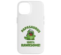 Custodia per iPhone 14 Papa-saurus Funny Cute Dinosaur Family Titoli