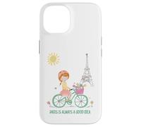 Custodia per iPhone 14 Parigi è sempre una buona idea Ragazza carina in bicicletta