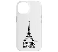 Custodia per iPhone 14 Paris Mon Amour - Torre Eiffel Grafica Artistica a Pennello