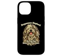 Custodia per iPhone 14 Pastore Bergamasco Il mio cane ha capelli migliori divertente