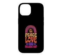 Custodia per iPhone 14 Peace Love e rap melodico Bohemian Rainbow