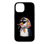 Custodia per iPhone 14 Penguin Granny Square Crochet Yarn Crochet Lover Cute