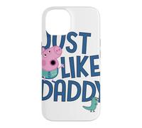 Custodia per iPhone 14 Peppa Pig Just Like Daddy Festa del papà