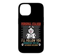 Custodia per iPhone 14 Personal Stalker Dog Siberian Husky Funny Puppy Dog Lover