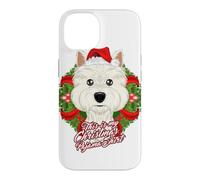 Custodia per iPhone 14 Pigiama con scritta "This Is My Christmas", West Highland Terrier