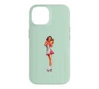 Custodia per iPhone 14 Pin Up Girl Piuttosto Bruna Pattini A Rullo Gambe