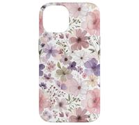 Custodia per iPhone 14 Pink Purple Flower Watercolour Floral Wildflower Cute