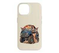 Custodia per iPhone 14 Pinup 4x4, fuoristrada, vintage, design retrò