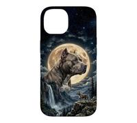 Custodia per iPhone 14 Pitbull con Luna - cani