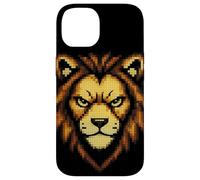 Custodia per iPhone 14 Pixel Art Lion Face Vintage 8 Bit t-shirt Per uomo donna bambino