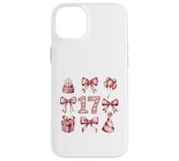 Custodia per iPhone 14 Plus 17° Compleanno Ragazza Coquette Fiocchi Rosa Diciassette Anni