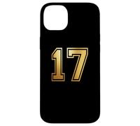 Custodia per iPhone 14 Plus 17 Numero diciassette, grafica per sport di squadra, abbinamento universitario