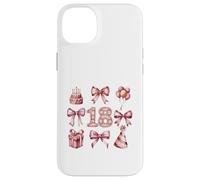 Custodia per iPhone 14 Plus 18° Compleanno Ragazza Coquette Fiocchi Rosa Diciotto Anni