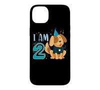 Custodia per iPhone 14 Plus 2° Compleanno Ragazzo Cane Cuccioli Bambini Ho 2 anni