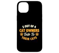 Custodia per iPhone 14 Plus 5 proprietari di gatti su 4 parlano con i loro gatti - Cat Mom Cat Dad