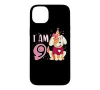 Custodia per iPhone 14 Plus 9 ° compleanno ragazza cane cuccioli bambini io sono 9