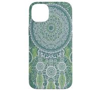 Custodia per iPhone 14 Plus Acchiappasogni Boho Magic Batik Etnico Strega Sogni Verde