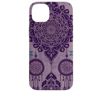 Custodia per iPhone 14 Plus Acchiappasogni Boho Magic Batik Etnico Strega Viola Sogni