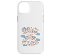 Custodia per iPhone 14 Plus ADHD è il mio super, potere retrò arcobaleno nuvola grafica