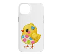 Custodia per iPhone 14 Plus Adorabile pulcino giallo a pois stile cucito