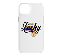 Custodia per iPhone 14 Plus Always Lucky - Barattolo di monete con arcobaleno