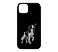 Custodia per iPhone 14 Plus Amante dei cani Springer Spaniel Butterfly English