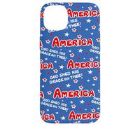 Custodia per iPhone 14 Plus America God Shed His Grace On Thee, rosso, bianco e blu