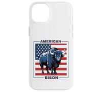 Custodia per iPhone 14 Plus American Bisonte Patriottico USA Bandiera Big Game Hunter Fluffy Mucca