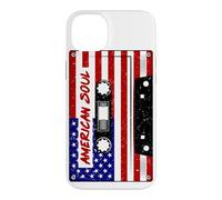 Custodia per iPhone 14 Plus American Flag Soul Cassette Stars & Stripes 4 luglio