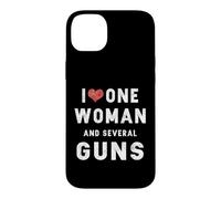 Custodia per iPhone 14 Plus Amo una donna e diverse pistole Uomini divertenti