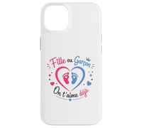 Custodia per iPhone 14 Plus Annonce grossese bébé baby shower fille ou garcon