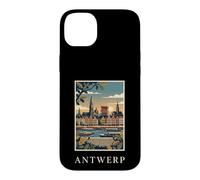 Custodia per iPhone 14 Plus Anversa, Belgio, fronte fiume, orizzonte, viaggio, arte