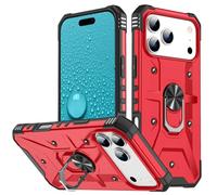Custodia per iPhone 14 Plus Arancione Robusta custodia per telefono con supporto ad anello girevole a 360°, cover antiurto resistente con angoli con cuscinetti d'aria, protezione dello schermo ri