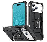 Custodia per iPhone 14 Plus Arancione Robusta custodia per telefono con supporto ad anello girevole a 360°, cover antiurto resistente con angoli con cuscinetti d'aria, protezione dello schermo ri