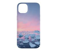 Custodia per iPhone 14 Plus Arctic Iceberg Field Sotto Rosa Polare Alba Paesaggio