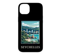 Custodia per iPhone 14 Plus Arte di viaggio sulla spiaggia delle isole tropicali delle Seychelles