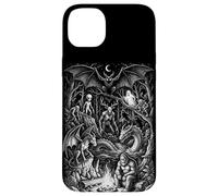 Custodia per iPhone 14 Plus Arte vintage delle leggende della foresta di Cryptids Bigfoot Mothman