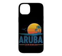 Custodia per iPhone 14 Plus Aruba Caraibi Retro Tramonto Vacanza
