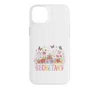 Custodia per iPhone 14 Plus Assistente amministratore della macchina da scrivere floreale segretaria