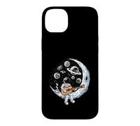 Custodia per iPhone 14 Plus Astronauta che suona la chitarra sulla luna