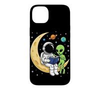 Custodia per iPhone 14 Plus Astronauta Libro di Lettura Pianeti Alieni Galaxy Universo Bambini