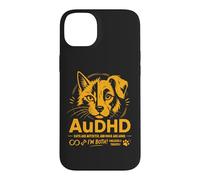 Custodia per iPhone 14 Plus AuDHD Autismo e ADHD Cat Dog entrambi divertenti