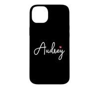 Custodia per iPhone 14 Plus Audrey Nome Compleanno Bambino Ragazza Donna Personalizzato Audrey