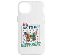 Custodia per iPhone 14 Plus Autism It's OK To Be Different Butterfly Puzzle Kid Teacher